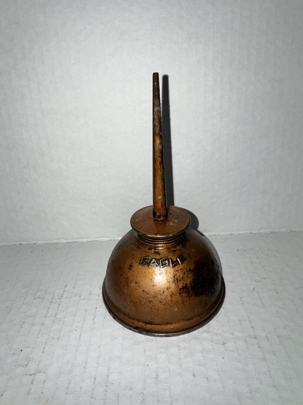 Vintage Eagle Oil Can Oiler Copper Color Long Spout Made USA Rusti
